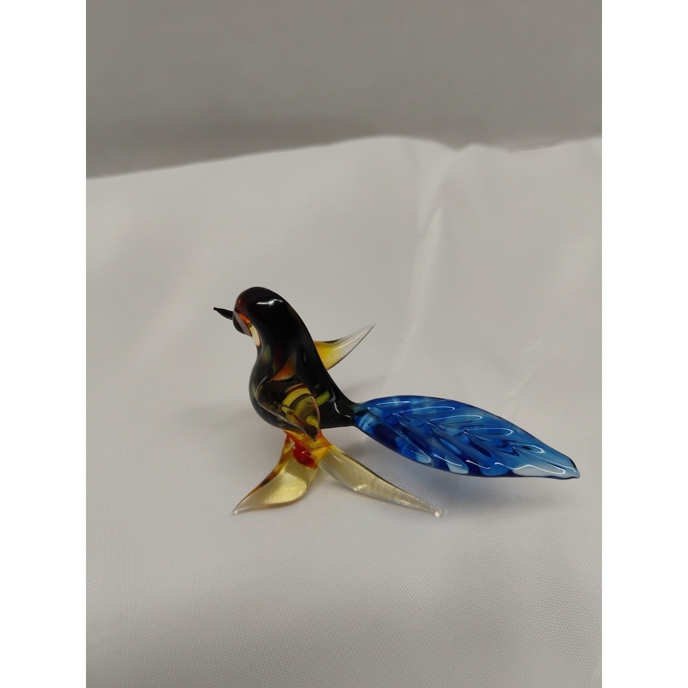 MURANO STYLE HAND BLOWN ART GLASS BIRD FIGURINE VINTAGE - Picture 6 of 7